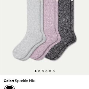 Bombas sparkly 3 pack calf socks.  Black, pink and silver